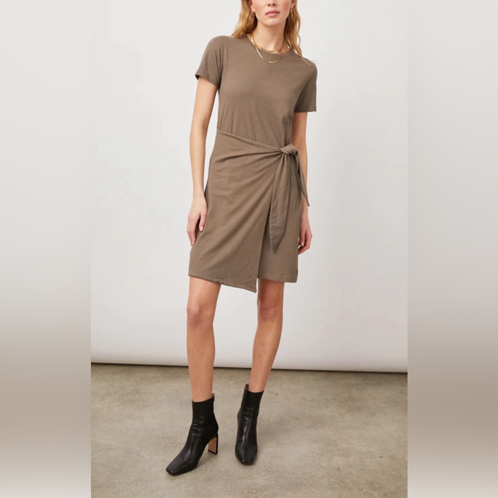 Rails Canteen Edie Short Sleeve Crew Neck Tie Front Cotton T-Shirt Dress Size S